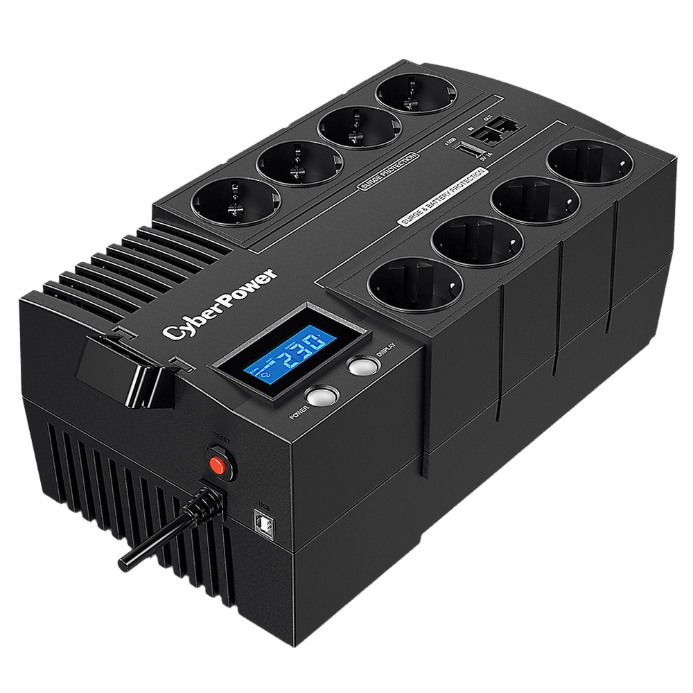 Источник бесперебойного питания (ИБП) CyberPower Bad Pack BR700E, Line-Interactive, 700VA/420W,  8 (4+4) Schuko розеток, USB. / CBR-BR700EA / UPS CyberPower BR700E, Line-Interactive, 700VA/420W, 8 (4+4) Schuko sockets, USB.