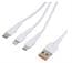 Кабель USB (M)-LIGHTNING/MICROUSB 3IN1 WHITE 1M GoPower
