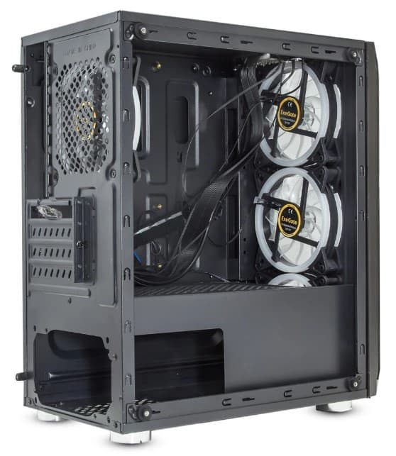 Корпус MINITOWER mATX W/PSU 2xUSB+USB3.0 аудио черный 4x120mm Fan с RGB подсветкой боковая панель - закаленное стекло Mistery R3 EX294383RUS EXEGATE