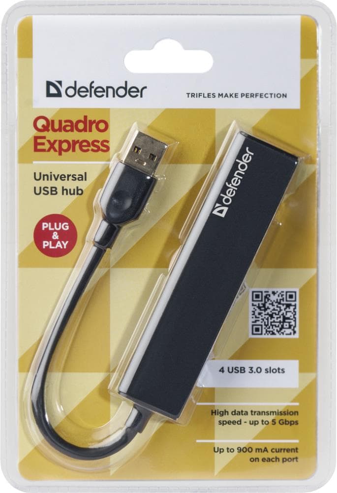 Концентратор USB3 4PORT QUADRO 83204 DEFENDER