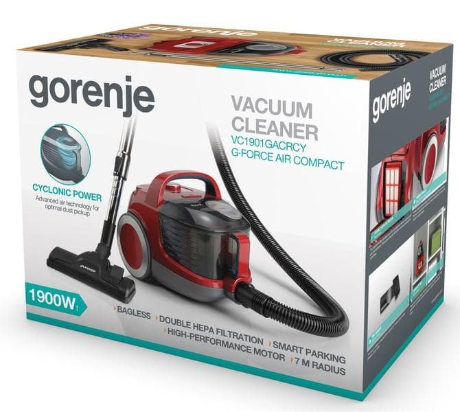 Пылесос VC1901GACRCY 731891 RED GORENJE