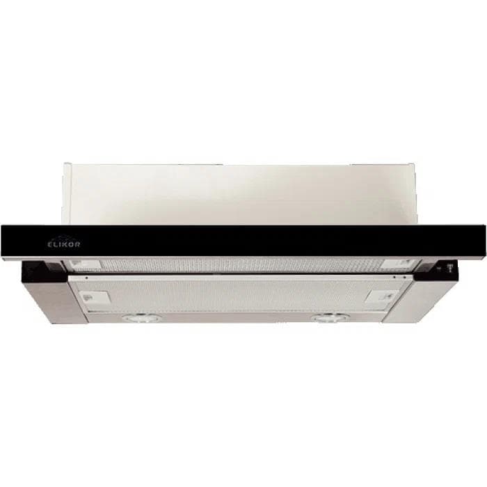 Вытяжка встраиваемая телескопическая INTEGRA GLASS 60N-400-V2D нерж.сталь/черный ELIKOR