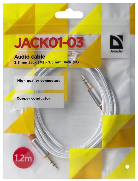 Кабель AUDIO 3.5MM 1.2M JACK M- JACK M 87513 DEFENDER