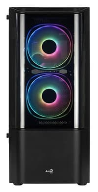 Корпус MIDITOWER ATX,micro ATX,mini-ITX W/PSU 7x12cm Fan(1 предустановлен) черный с окном Quantum-G-BK-v2 4710562758511 AEROCOOL - фото 1