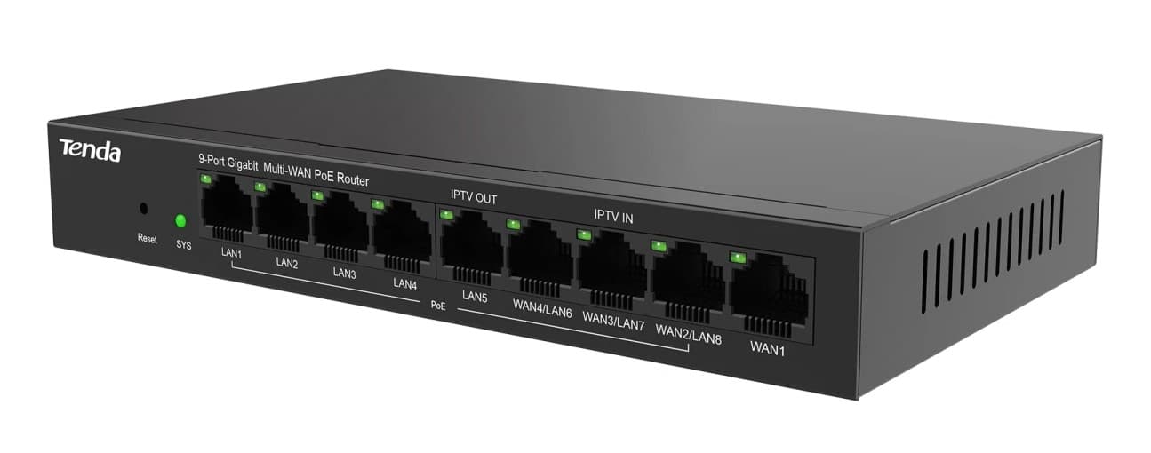 Корпоративный 9 Port гигабитный PoE роутер G0-8G-PoE TENDA