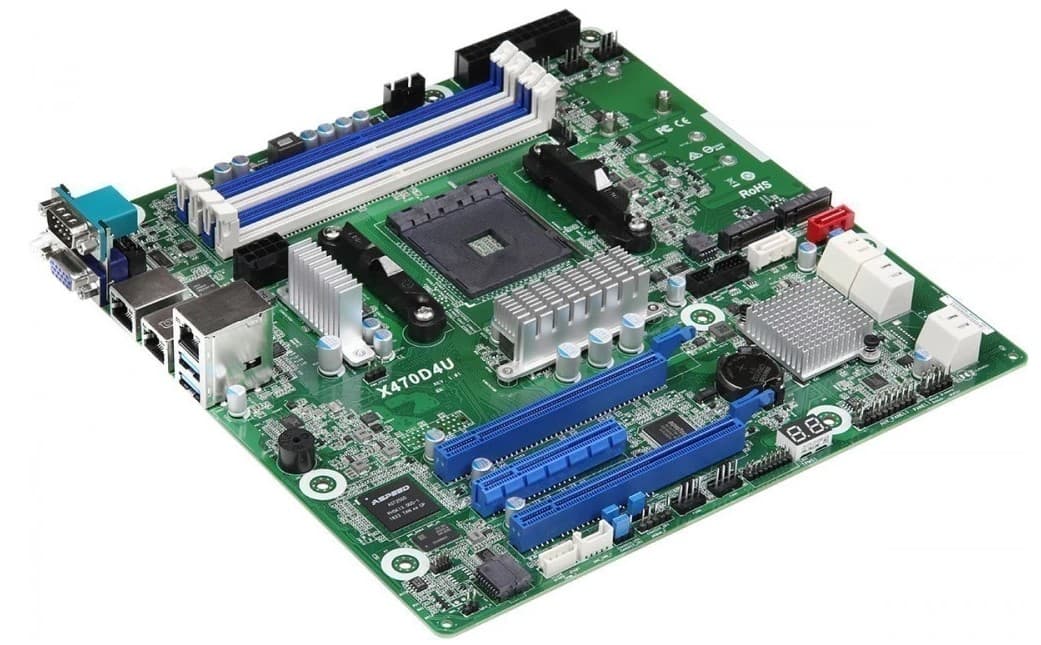 Серверная материнская плата AMD X470 SAM4 MATX X470D4U/VN ASROCK