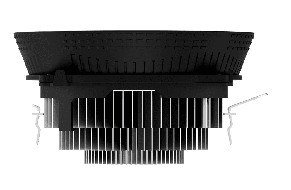 Кулер для процессора 100W S1851/1700/1200/115x/AM5/AM4/AM3*/AM2*/FM2* 4pinPWM 1x120mm Fan RGB Al черно-белый DK-03 RAINBOW ID-COOLING