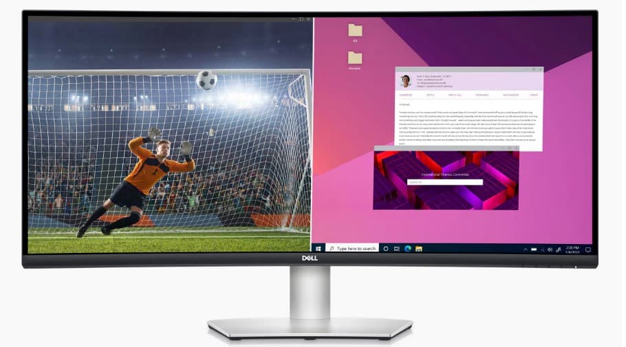 Монитор Dell 34" S3423DWC 1800R, 4ms, 21:9, VA, UWQHD, 4ms, 300cd, 100Hz, HDMI, USB, USB-C ,HAS