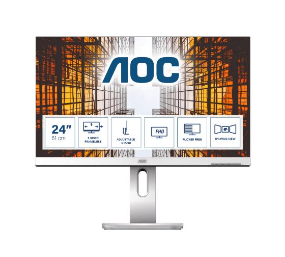 Монитор AOC 24" X24P1, 16:10, IPS, WUXGA, 4ms, 300cd, 60Hz, VGA, DVI, HDMI, DP, USB, SPK, HAS