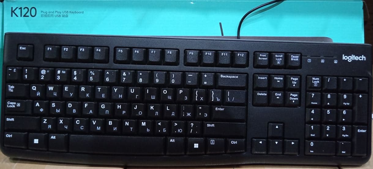 Клавиатура ANSI EN/RU черный K120 920-002583 LOGITECH