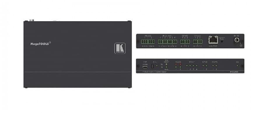 Преобразователь Kramer Electronics [FC-28] RS-232 (RS-485) + ИК + Реле Ethernet; 2 порта RS-232, 4 ИК, 2 Реле, web-интерфейс