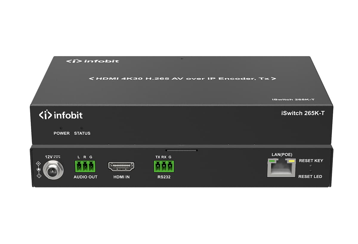 Энкодер Infobit [iSwitch 265K-T] HDMI 4K30 H.265 AV over IP, Tx (работает без настройки свитча)