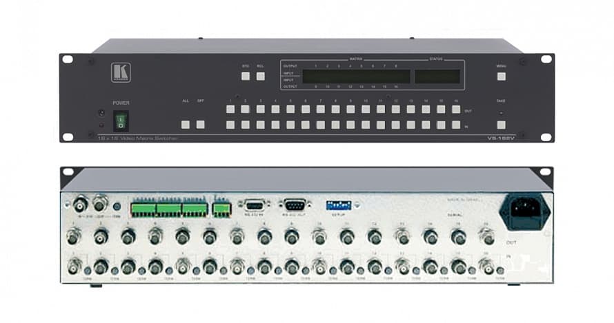 Матричный коммутатор Kramer Electronics VS-162V 16х16 композитных видеосигналов с коммутацией в интервале кадрового гасящего импульса, 100 МГц