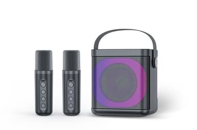 Переносная караоке система [TRS2406] iconBIT [K702B] Колонка 10Вт, 2 микрофона Bluetooth, подсвктка, с аккумулятор в колонке 1500mah и микрофонах, 16*12*16.7 CM, цвет черный