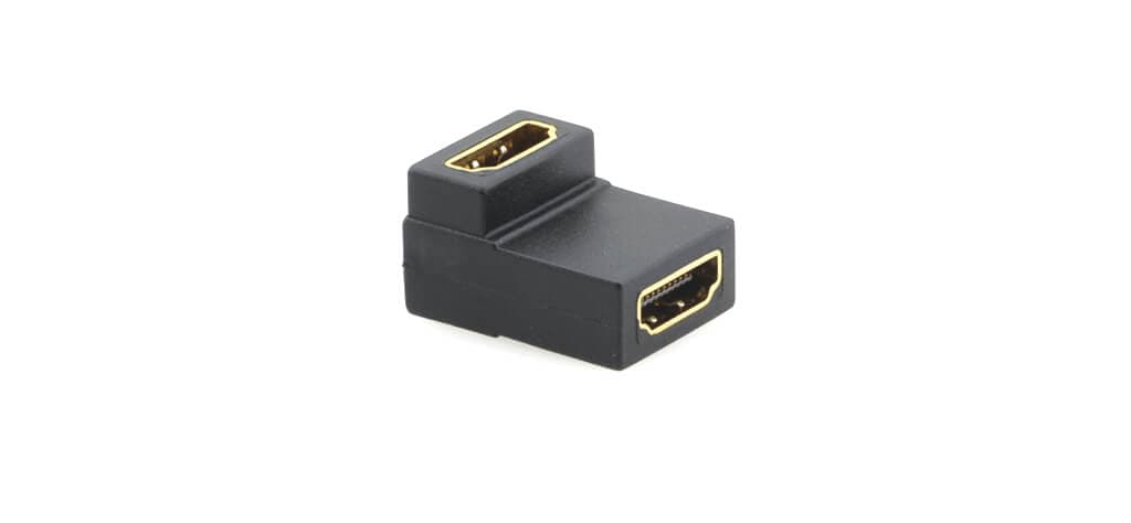Адаптер [99-9797111] Kramer Electronics [AD-HF/HF/RA] для цифровых интерфейсов HDMI розетка на HDMI розетку (угловой)