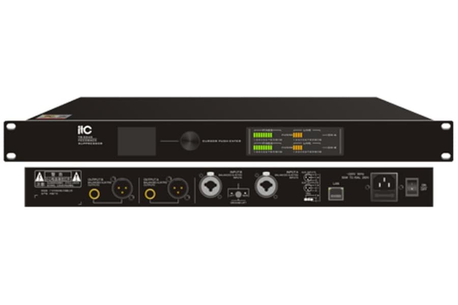 Подавитель обратной связи [TS-224D] ITC 2 вх. (XLR/ 1/4 TRS)/2 вых. (XLR/ 1/4 TRS + TRS), 40-bit DPS. 31 полосный графический/8 полосный параметрический эквалайзеры. 32-bit/48kHz, LED индикация.