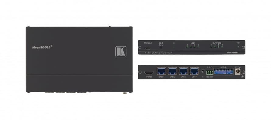 Передатчик Kramer Electronics [VM-4HDT] HDMI по витой паре HDBaseT с четырьмя выходами; до 70 м