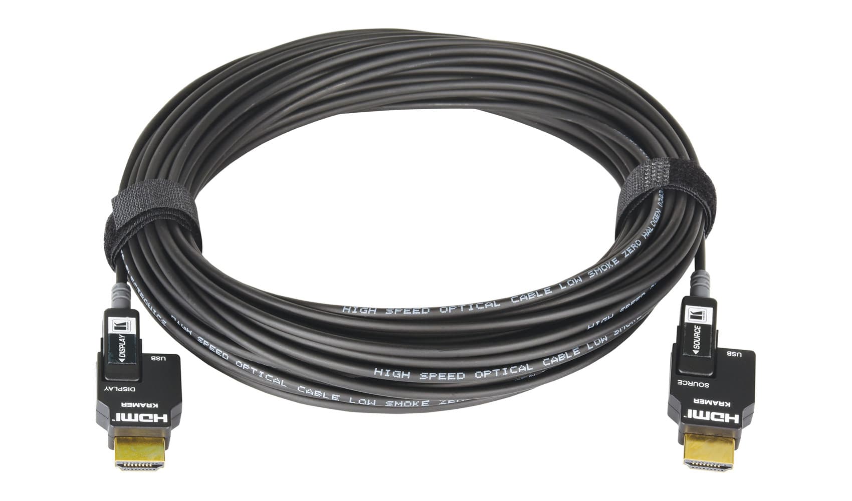 Кабель [97-0406050] Kramer Electronics [CLS-AOCH/60-50] малодымный оптоволоконный HDMI (Вилка - Вилка), поддержка 4К 60 Гц (4:4:4), 15 м