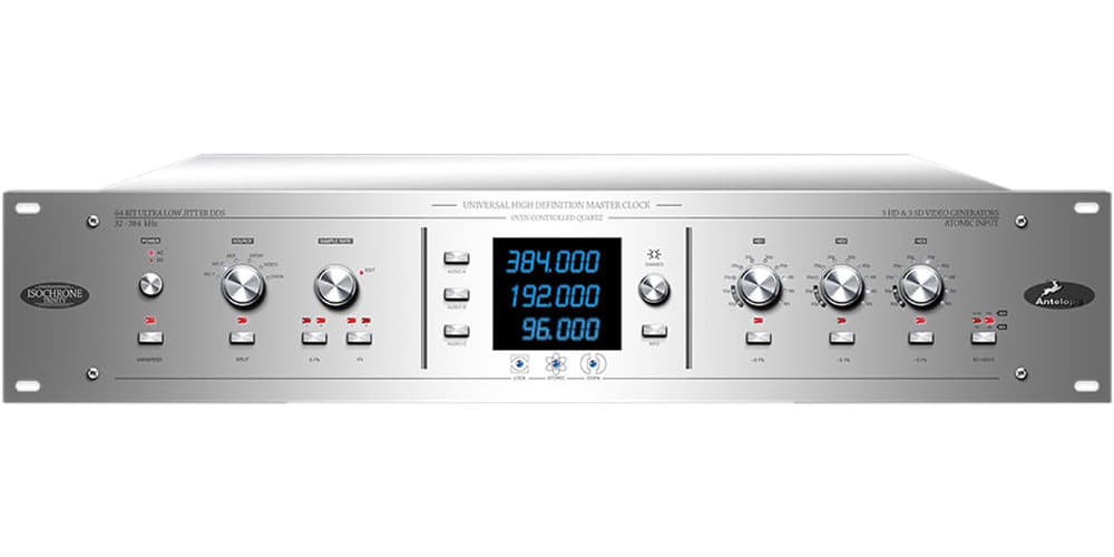 Аудиоинтерфейс Antelope Audio [Isochrone Trinity] тактовый генератор синхросигнала, 64-битный DSP, 3 независимых синхронных генератора звуковой частоты до 384 кГц, 3 - HD-сигнала, 3 независимых синхронных генератора SD-сигнала