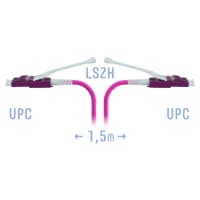 Патчкорд оптический LC/UPC-LC/UPC MM (OM4) Duplex (HD) 15 метров, 2мм - фото 1