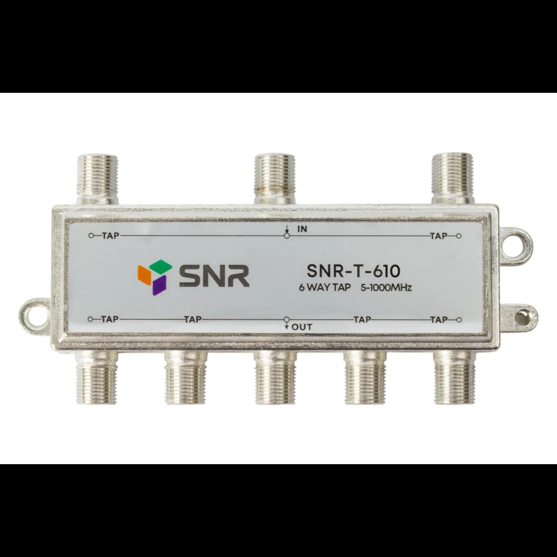 Делитель абонентский SNR-T-610, на 6 отводов, вносимое затухание IN-TAP 10dB.