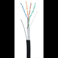 Кабель NETLAN F/UTP 4 пары, Кат.5e (Класс D), 100МГц, одножильный, BC (чистая медь), внешний, PE до -40C, с одножильным тросом, черный, 305м - фото 1