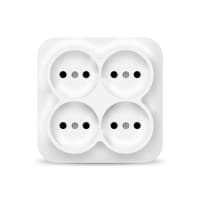 Розетка 4-м ОП 10А IP20 квадрат. без заземл. бел. IONICH 1448 - фото 1