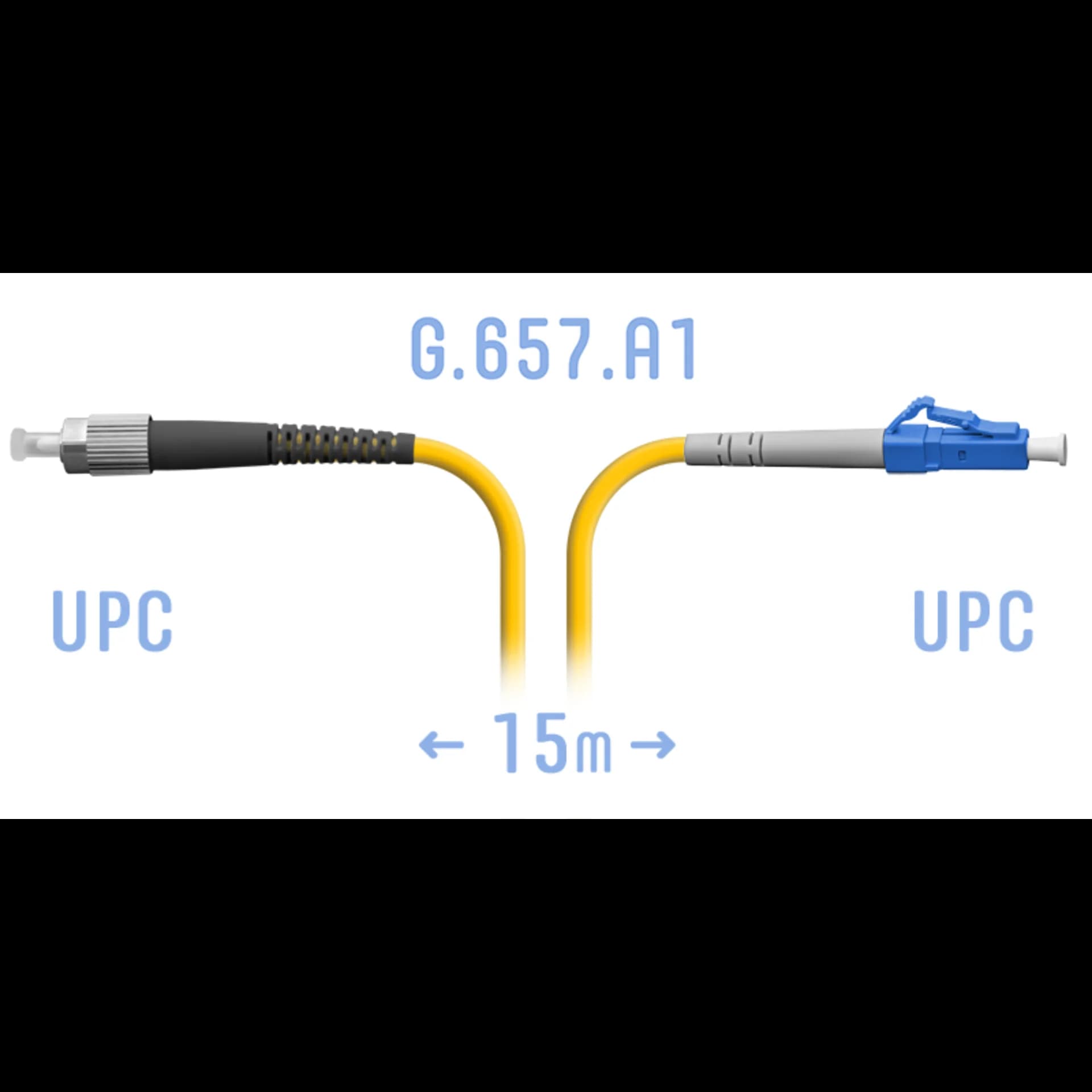 Патчкорд оптический LC/UPC-FC/UPC SM G.657.A1 15 метров