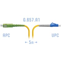Патчкорд оптический LC/UPC-SC/APC SM G.657.A1 5 метров - фото 2