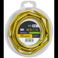 Трубка термоусадочная ТТУ нг-LS 2/1 желт./зел. (уп.2м) IEK UDR12-002-001-002-K52-T - фото 1