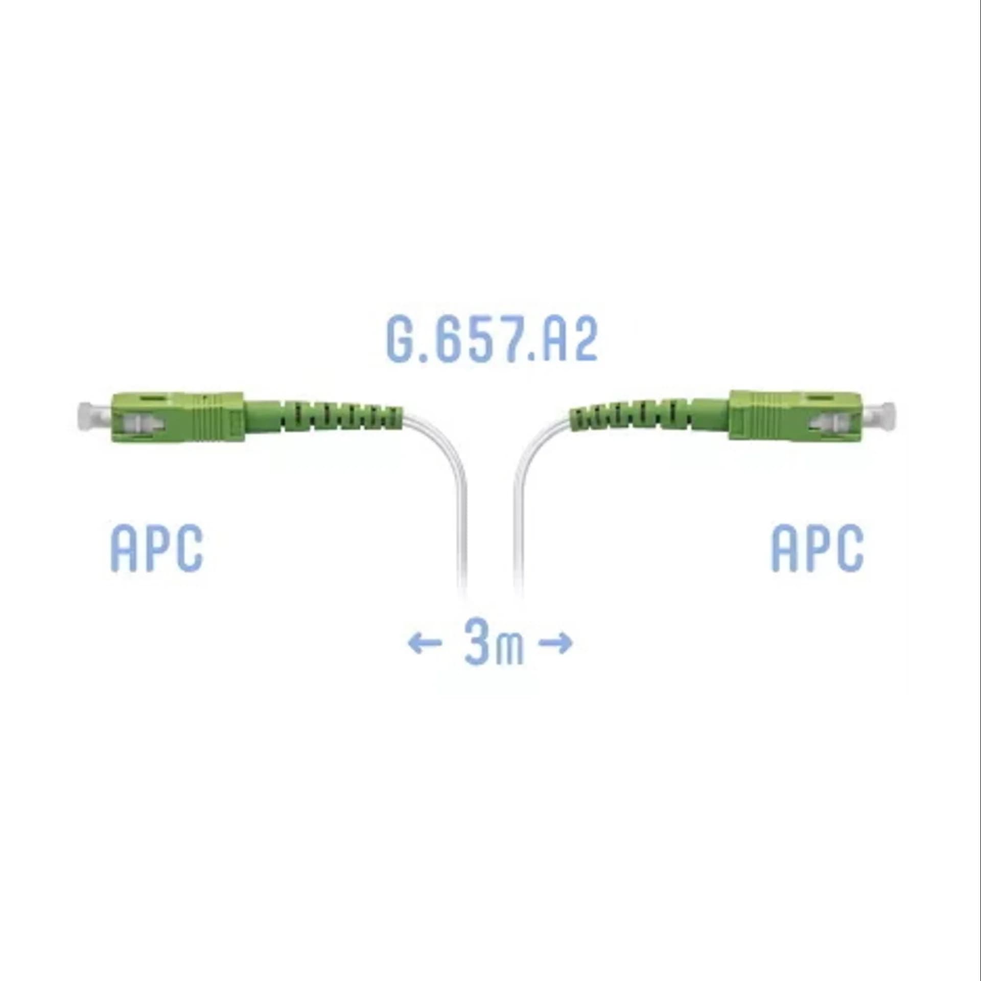 Патчкорд оптический FTTH SC/APC, кабель 604-02-01W, 3 метра