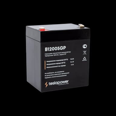 Свинцово-кислотный аккумулятор teslapower 12В 5Ач, серия GP