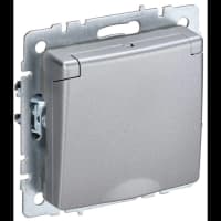 Розетка BRITE РСбш10-3-БрА 16А IP20 с заземл. защ. шторки с крышкой алюм. IEK BR-R16-16-K47 - фото 2