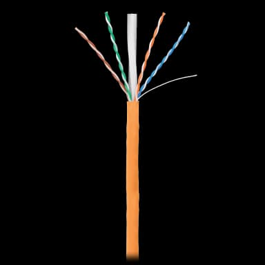 Кабель NETLAN U/UTP 4 пары, Кат.6 (Класс E), 250МГц, одножильный, BC (чистая медь), внутренний, LSZH нг(B)-HF, оранжевый, 305м