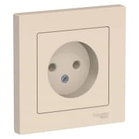 Розетка 1-м СП AtlasDesign 16А IP20 без заземл. в сборе беж. SE ATN000240 - фото 1
