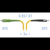 Патчкорд оптический SC/APC-FC/UPC SM G.657.A1 3 метра - фото 1