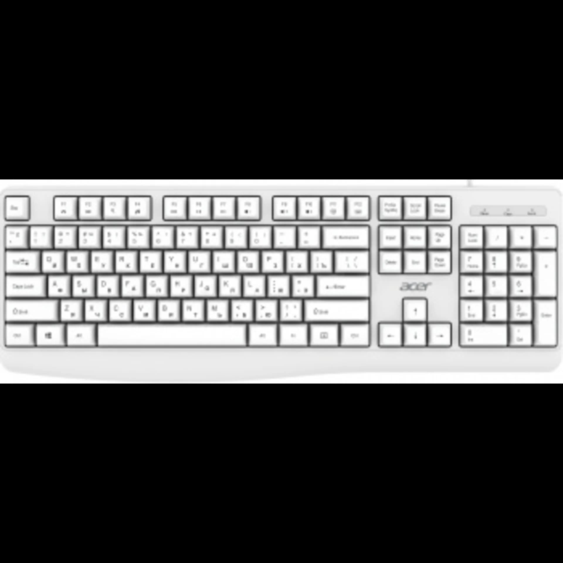 Клавиатура Acer OKW301 белый USB (ZL.KBDCC.01B)