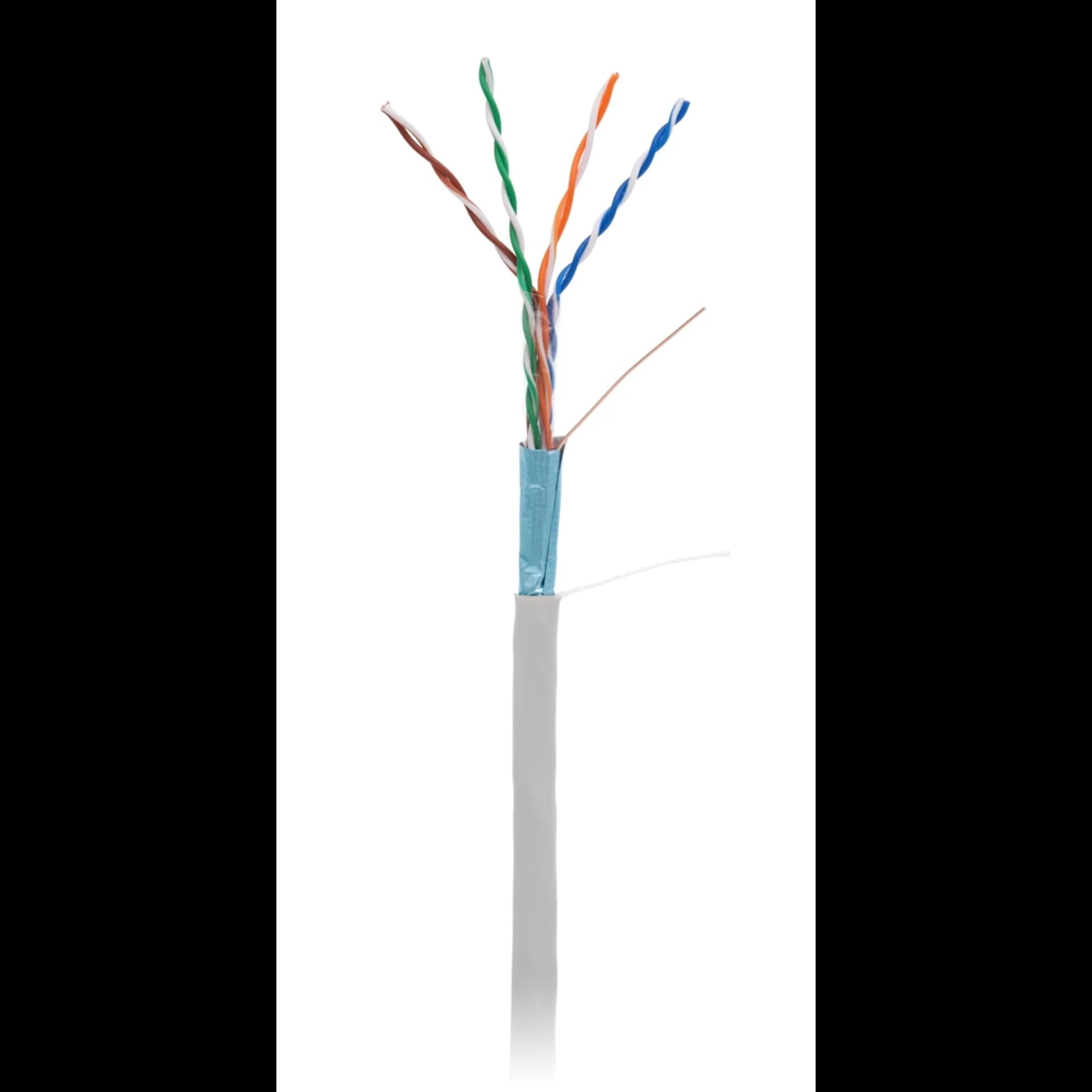 Кабель NETLAN F/UTP 4 пары, Кат.5e (Класс D), 100МГц, одножильный, BC (чистая медь), внутренний, PVC нг(B), серый, 100м