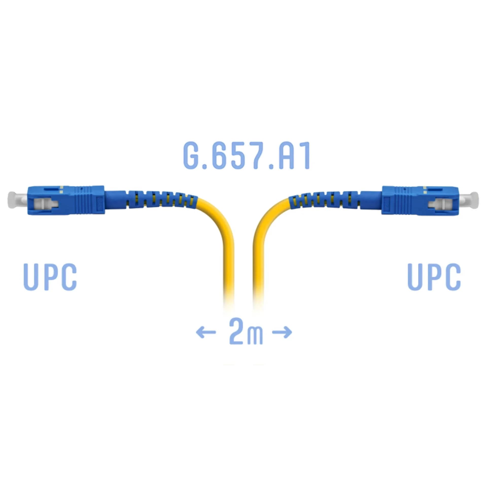 Патчкорд оптический SC/UPC SM G.657.A1 2 метра, 2мм