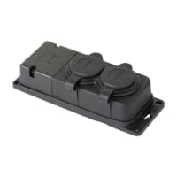 Розетка 2-м 16А IP44 2P+PE 230В с защ. крышками каучук PROxima EKF RPS-018-16-230-44-r - фото 1