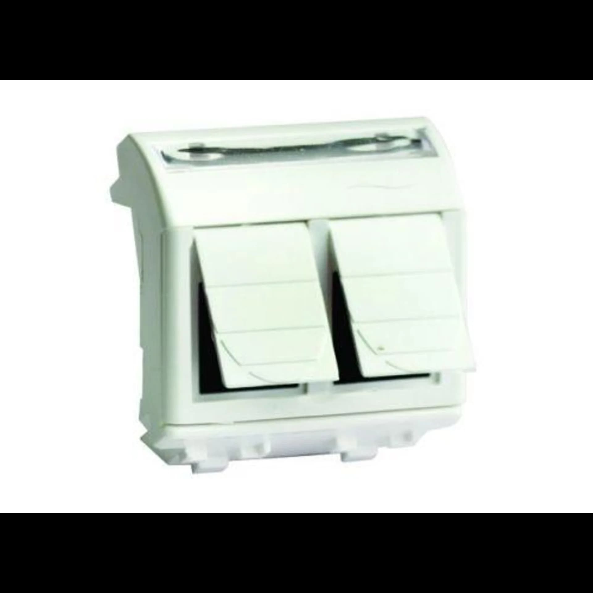 Розетка компьютерная 2-м СП 2мод. Brava RJ45 кат.5E бел. DKC 76656B
