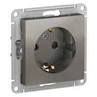 Розетка 1-м СП AtlasDesign 16А IP20 с заземл. защ. шторки механизм сталь SE ATN000945 - фото 1