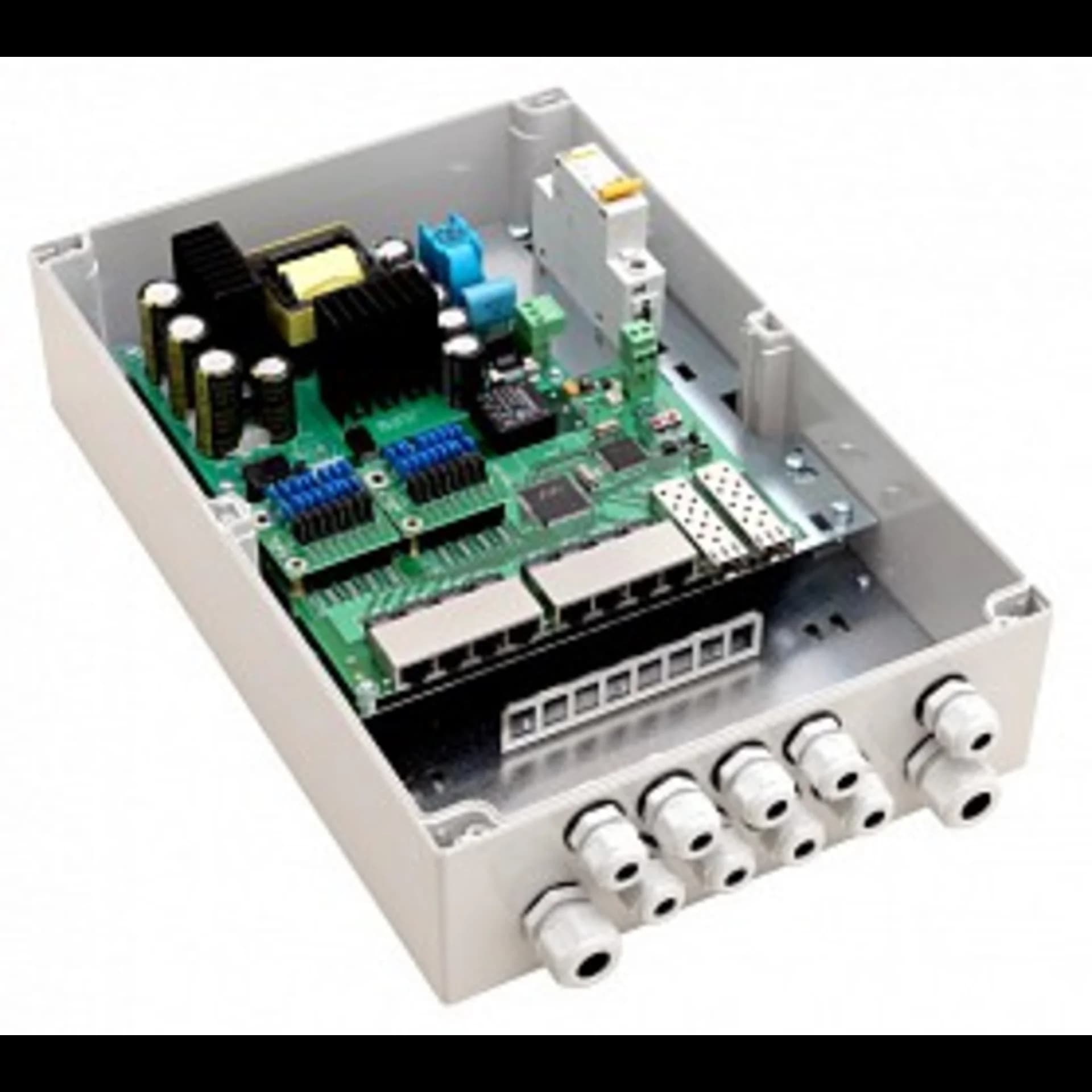 Уличный управляемый PoE коммутатор TFORTIS PSW-2G8F+ 8FE PoE +2GB SFP порта, питание 220В, IP66