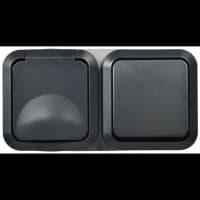 Блок ОП розетка + выключ. горизонт. TORS 16А IP55 TS142 графит IEK TS-G10-6-55-V-K53 - фото 2