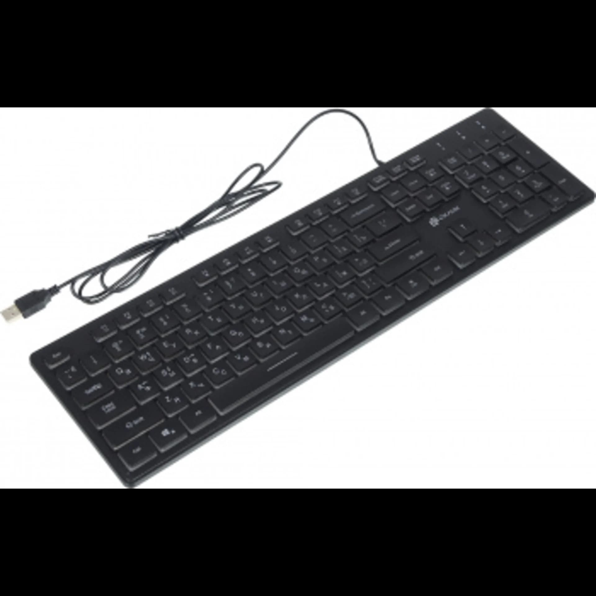 Клавиатура Оклик 550ML черный USB slim Multimedia LED