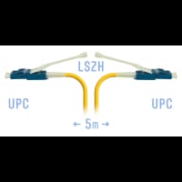 Патчкорд оптический LC/UPC SM Duplex (HD) 5 метров, волокно G.657.A1 - фото 1