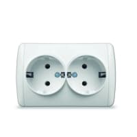Розетка 2-м ОП Клио 16А IP44 с заземл. бел. UNIVersal К2231 - фото 1