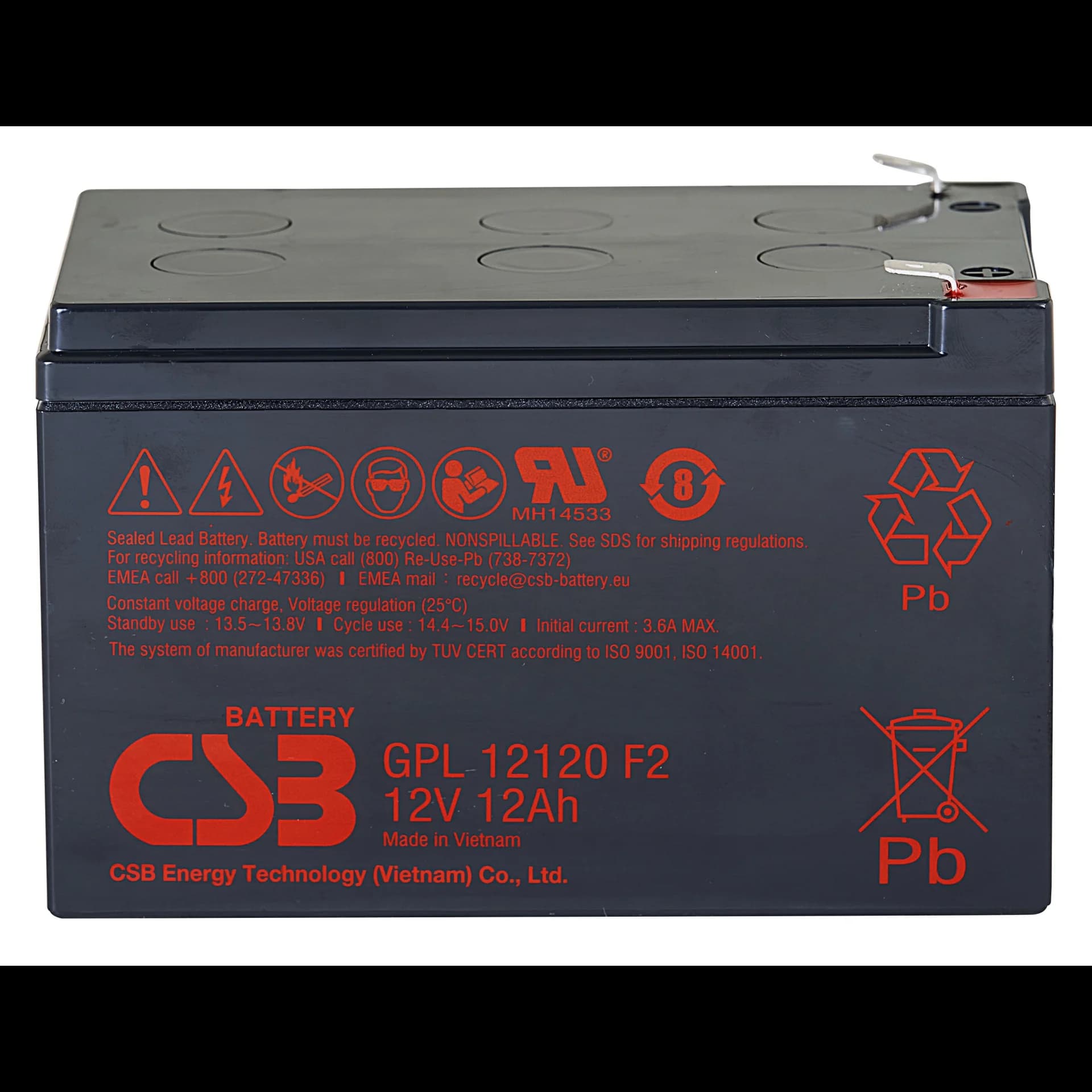 Аккумулятор CSB GPL12120 F2