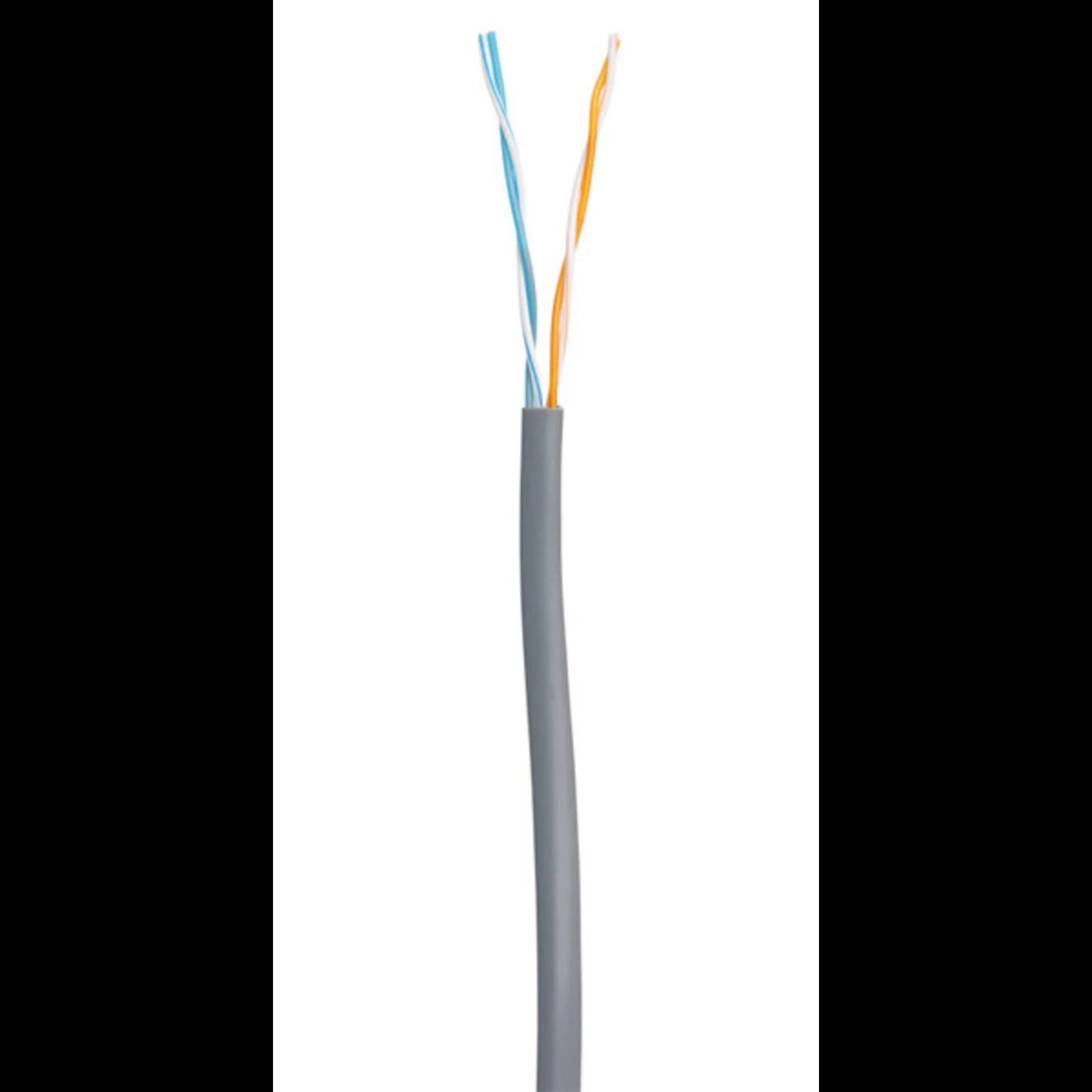 Кабель NETLAN U/UTP 2 пары, Кат.5 (Класс D), 100МГц, одножильный, BC (чистая медь), внутренний, PVC нг(B), серый, 100м
