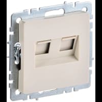 Розетка компьютерная двойная СП RJ45 кат.5E BRITE РК10-2-БрКр беж. IEK BR-K20-1-K10 - фото 2
